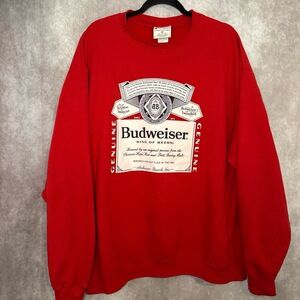 Vintage 90's Y2K Champion x‎ Budweiser Sweatshirt Unisex Plus Size 2X Red